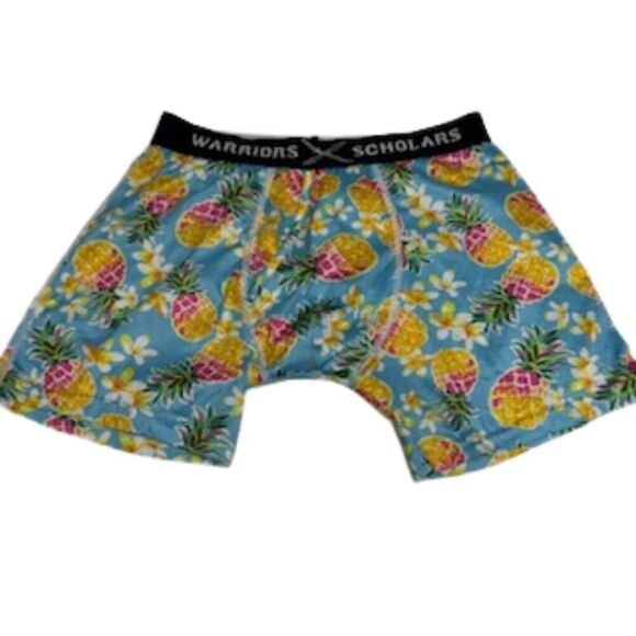Warriors & Scholars Yellow/Pink/Green Pineapple Designer Boxer Briefs Medium - Picture 3 of 4